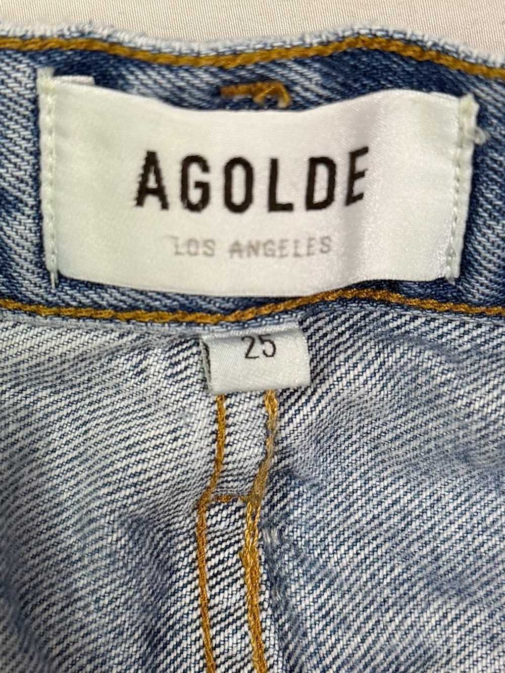 AGOLDE Criss Cross Shorts Size 25 Momentum Wash Light Wash Denim 100% Cotton - Picture 6 of 7